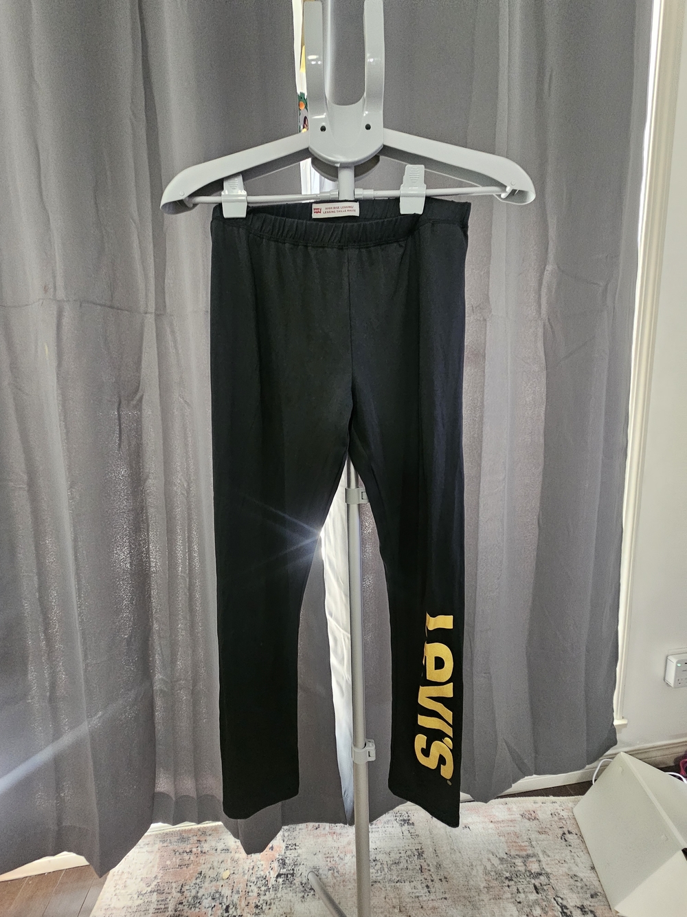 Levi's Black Leggings with Yellow Logo